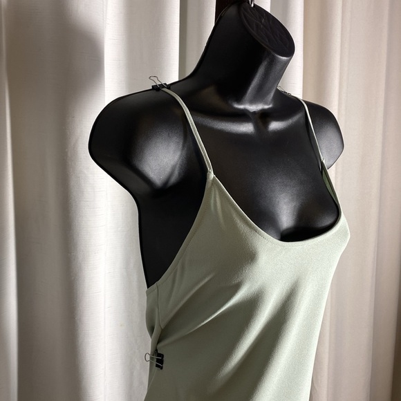 ZARA Woman Green Midi Long Strappy Slip Camisole Dress Size S - Picture 5 of 12